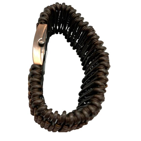 Watch Safety Pin Beaded Stretch Copper Tone Steampunk Punk Retro New with Tag - Picture 5 of 10